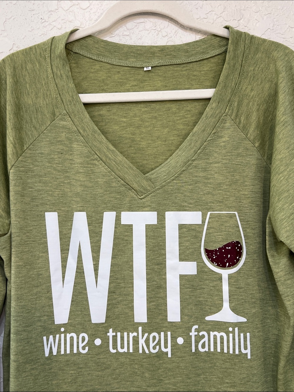 WTF Wine Turkey Family Thanksgiving Graphic Tee XL - Picture 2 of 6